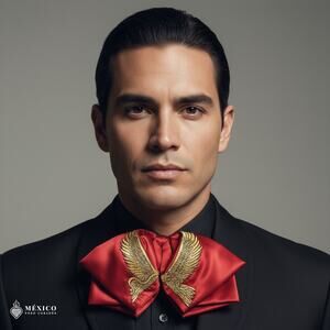 Mexican Embroidered Charro Moño – Traditional Satin Mariachi Bow Tie